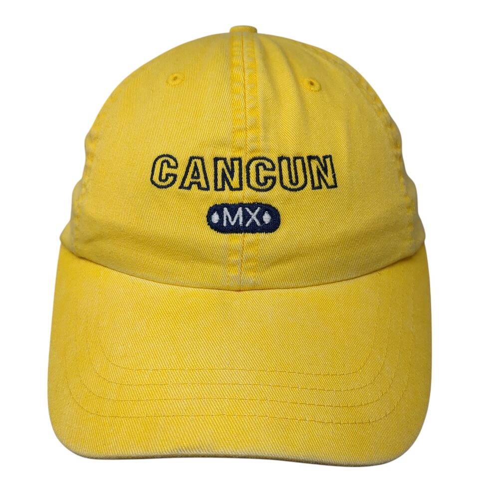 Cancun MX Strapback Baseball Cap Yellow One Size Adjustable Caribbean Side
